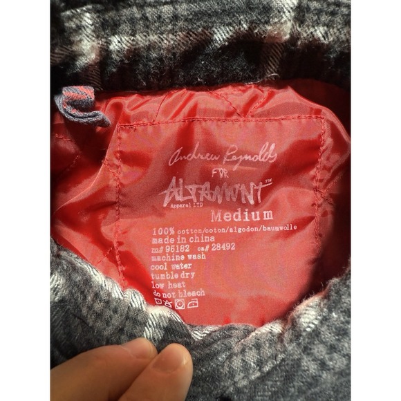 Altamont Andrew Reynolds Workwear Shacket Lined Plaid Flannel Mens Medium Gray - Picture 3 of 11